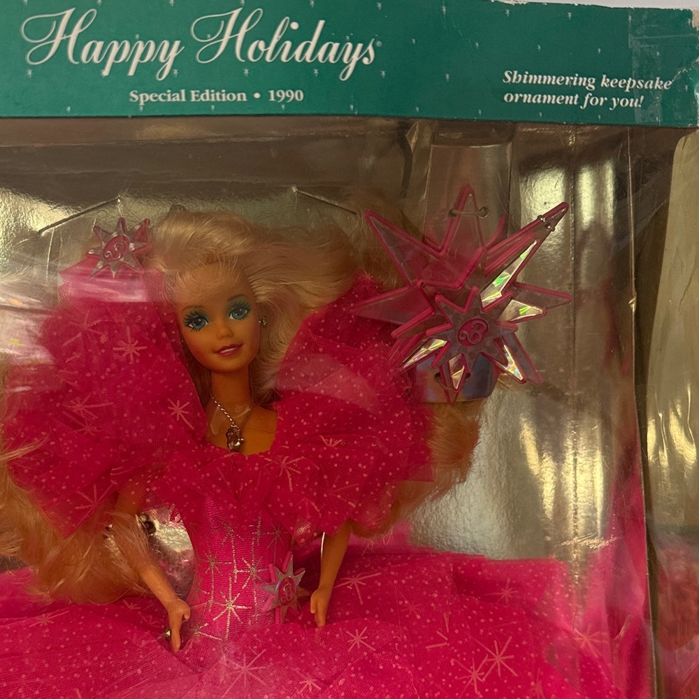 Vintage 1990 Special Edition Barbie Festive Pink Gown Doll and keepsake ornament - Picture 5 of 10